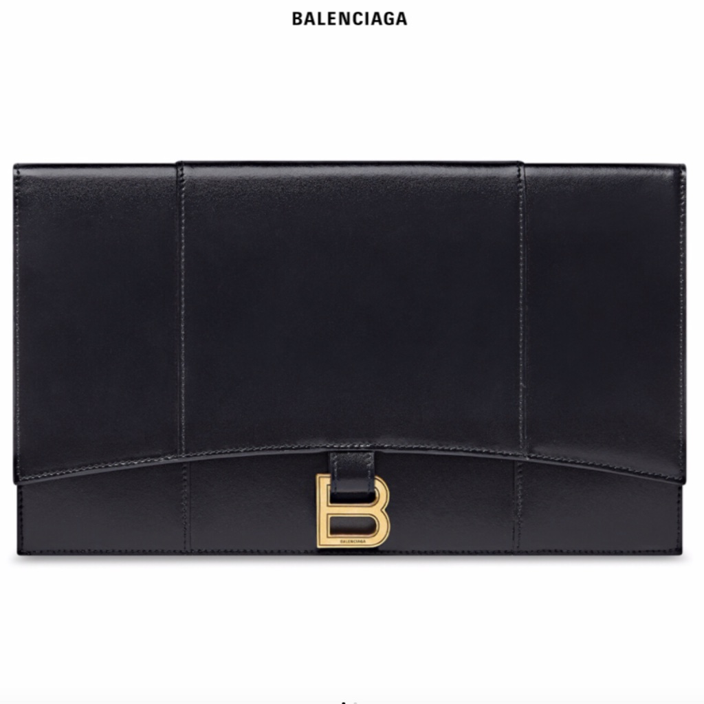 Balenciaga Hourglass Flat Leather Pouch